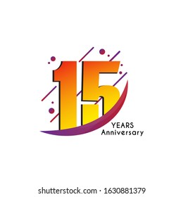 15 Years Anniversary Template Design. Vector Eps 10