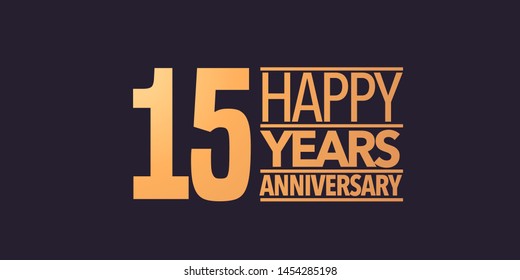 15 years anniversary vector icon, symbol, logo. Graphic background or card for 15th anniversary birthday celebration 