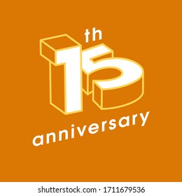 15 years anniversary vector icon, logo. Graphic composition of number and sign for 15th anniversary greeting card, invitation