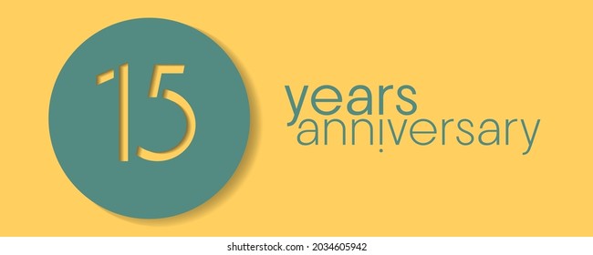 15 years anniversary vector icon, logo. Design element with graphic style number for 15th anniversary