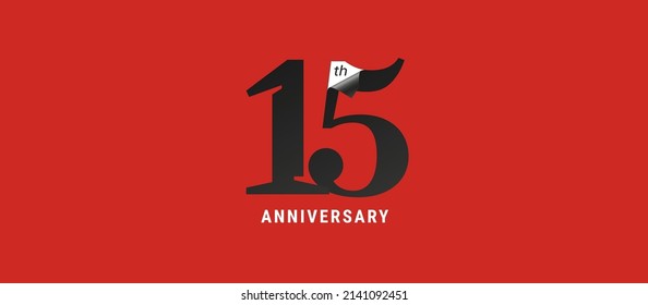 15 years anniversary vector icon, logo. Design element with elegant sign for decoration for 15th anniversary