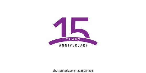 15 years anniversary vector icon, logo. Design element with graphic sign and number for 15th anniversary