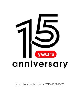 15 years anniversary vector icon, logo. Graphic design element for 15th anniversary