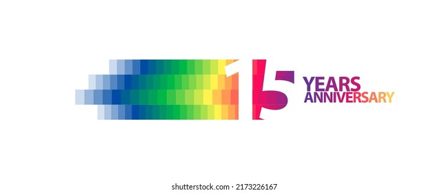 15 years anniversary vector logo, icon. Graphic design element with number for 15th anniversary greeting card or banner