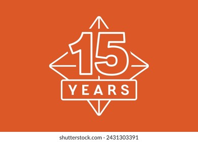 15 years anniversary vector logo, icon. Graphic element for 15th anniversary greeting card