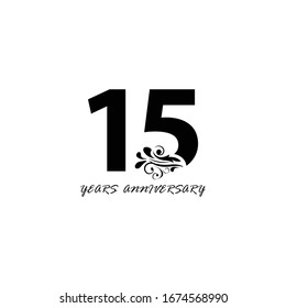 15 years anniversary vector, style  for celebration, logo template