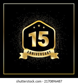 15 Years Anniversary Vector Tempalate for Greeting Card, Poster, Banner, or Print. VEctor Eps10