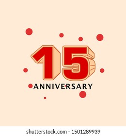 15 Years Anniversary Vector Template Design Illustration