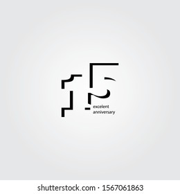15 Years Anniversary Vector Template Design Illustration