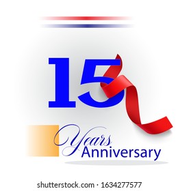 15 Years Anniversary Vector Template Design Illustration