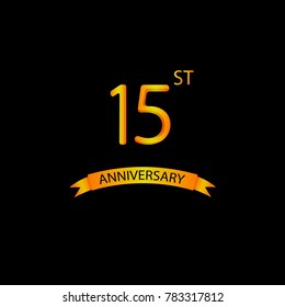 15 years anniversary vector , 15 th year birthday logo label