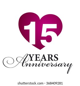 15 years anniversary white background