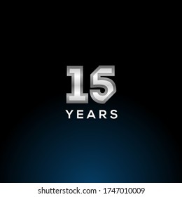 15 Years Anniversary White Number Vector Design