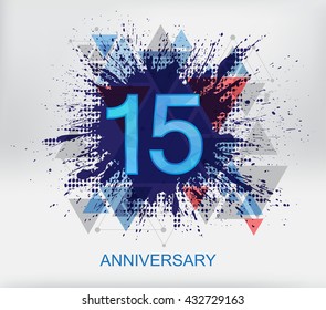 15 years anniversary.15 anniversary template design.Vector illustration. 