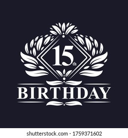 15 years Birthday Logo, Luxury 15th Birthday Celebration.