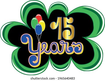 15 years black green and golden