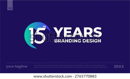 15 years branding design circle logo mark banner template
