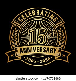 15 years of celebrations design template. 15th logo. Vector and illustrations.