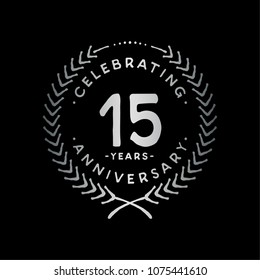 15 years design template. 15th vector and illustration.