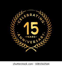 15 years design template. 15th vector and illustration.