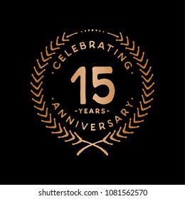 15 years design template. 15th vector and illustration.