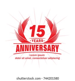 15 years design template. Anniversary vector and illustration template.