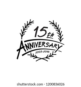 15 years design template. Vector and illustration. 15 years logo.