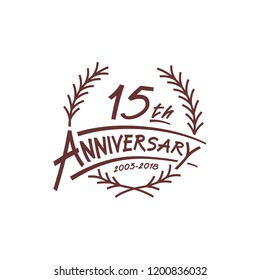 15 years design template. Vector and illustration. 15 years logo.
