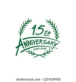 15 years design template. Vector and illustration. 15 years logo.