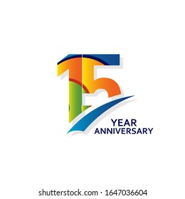 15 Years Elegant Anniversary Celebration Vector Template Design Illustration