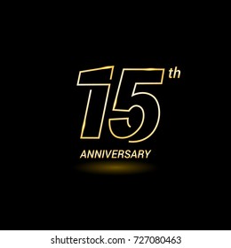 15 years golden line anniversary celebration logo design