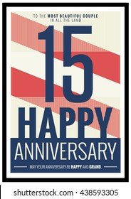 15 Years Happy Anniversary (Vector Illustration Poster Design)