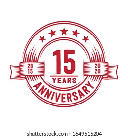 15 years logo design template. 15th anniversary vector and illustration.