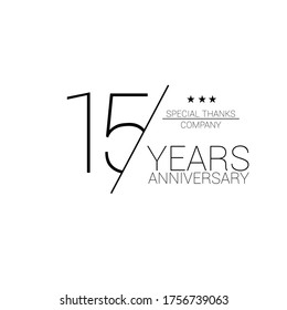 15 years old celebrating classic logo. happy anniversary 15 th. Greetings celebrates.