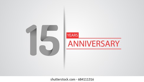 15 Years simple anniversary celebration logo, anniversary for celebration, birthday, wedding and party. Vector design isolated on white background