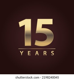 15 years symbol for commemorations and celebrations for events. number for companies. fifteen years logo. commemorative date.