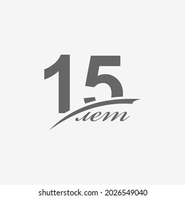 15 years vector label. The text in Russian.