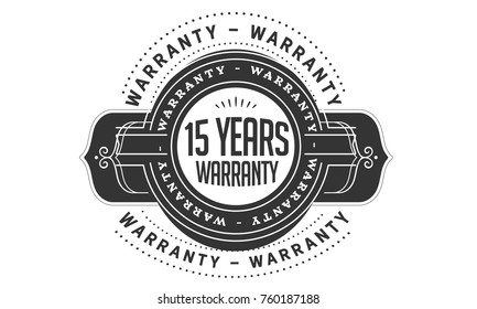 15 years warranty icon vintage rubber stamp guarantee