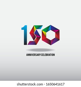 Ilustración de diseño de plantillas de concepto vectorial de celebración del 150 aniversario
