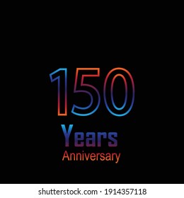 150 Anniversary Logo Vector Template Design Illustration rainbow and black