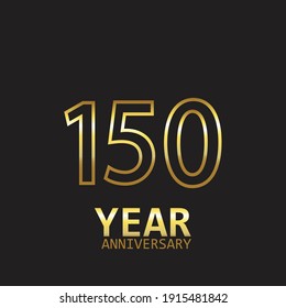 150 Anniversary Logo Vector Template Design Illustration gold and black