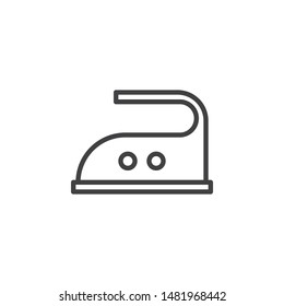 150 C iron temp sign line icon. linear style sign for mobile concept and web design. 300 F maximum temperature ironing outline vector icon. Laundry symbol, logo illustration. Vector graphics