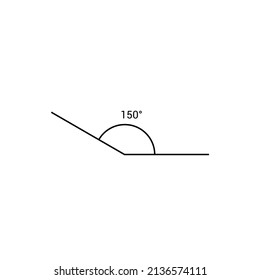 150 degree angle icon in mathematics