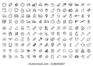 150 plantilla de símbolo de conjunto de iconos para ilustración vectorial de colección de diseño gráfico y web