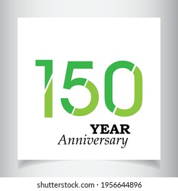 150 Year Anniversary Celebration Green Color Vector Template Design Illustration