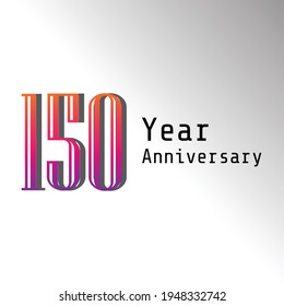 150 Year Anniversary Celebration Rainbow Color Vector Template Design Illustration