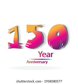 150 Year Anniversary Celebration Rainbow Color Vector Template Design Illustration