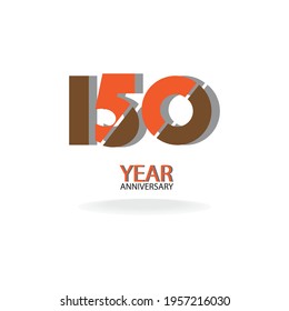 150 Year Anniversary Celebration Yellow Color Vector Template Design Illustration