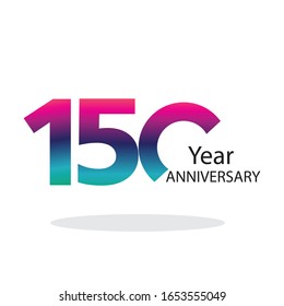 150 Year Anniversary Logo Vector Template Design Illustration