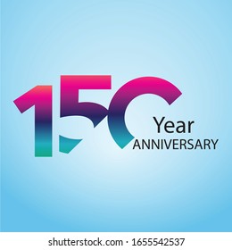 150 Year Anniversary Logo Vector Template Design Illustration